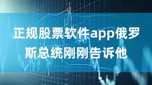 正规股票软件app俄罗斯总统刚刚告诉他