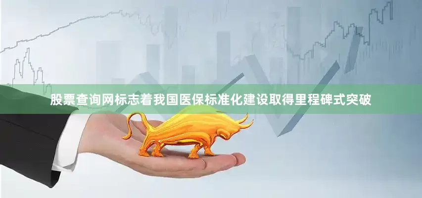 股票查询网标志着我国医保标准化建设取得里程碑式突破